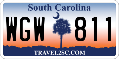 SC license plate WGW811