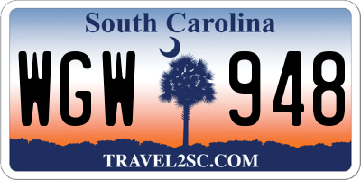 SC license plate WGW948