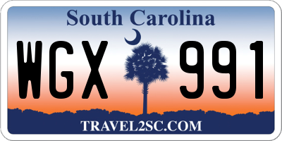 SC license plate WGX991