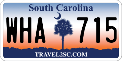 SC license plate WHA715