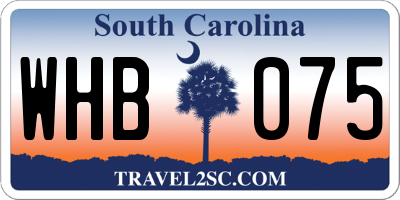 SC license plate WHB075