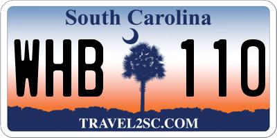 SC license plate WHB110