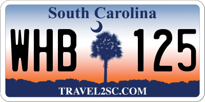 SC license plate WHB125