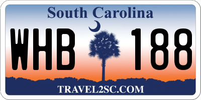 SC license plate WHB188