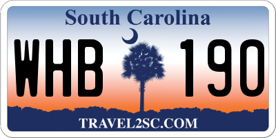 SC license plate WHB190