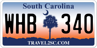 SC license plate WHB340