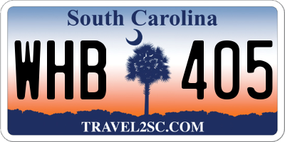 SC license plate WHB405