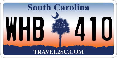 SC license plate WHB410