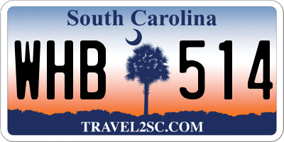 SC license plate WHB514