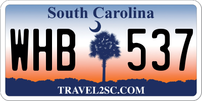 SC license plate WHB537