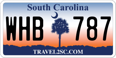 SC license plate WHB787