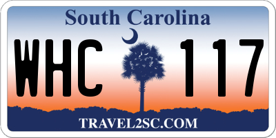 SC license plate WHC117