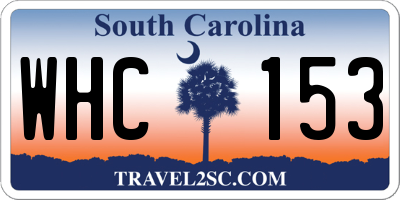 SC license plate WHC153