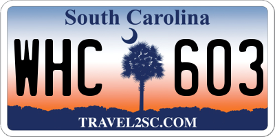 SC license plate WHC603