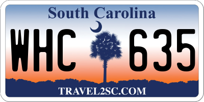 SC license plate WHC635