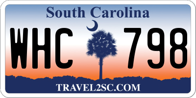 SC license plate WHC798