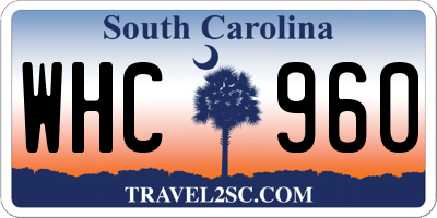 SC license plate WHC960