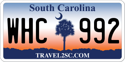 SC license plate WHC992