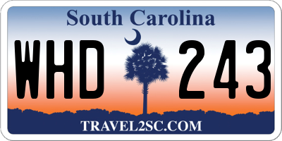 SC license plate WHD243