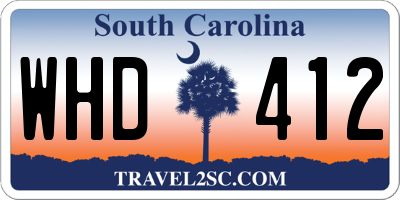 SC license plate WHD412