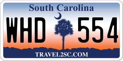 SC license plate WHD554