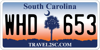 SC license plate WHD653