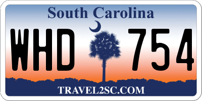 SC license plate WHD754