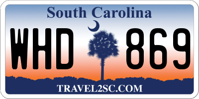 SC license plate WHD869