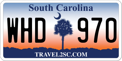 SC license plate WHD970