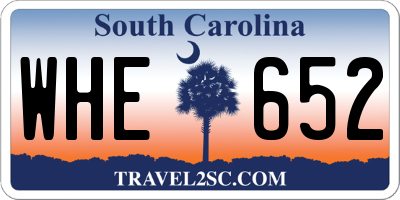 SC license plate WHE652
