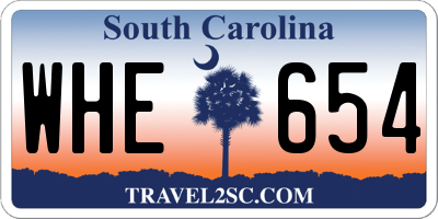 SC license plate WHE654