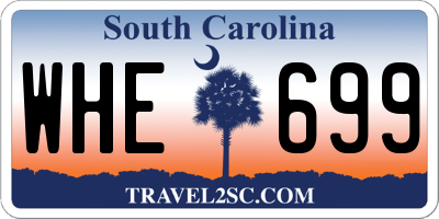 SC license plate WHE699