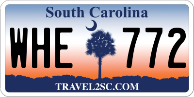 SC license plate WHE772