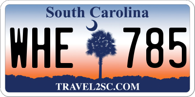 SC license plate WHE785