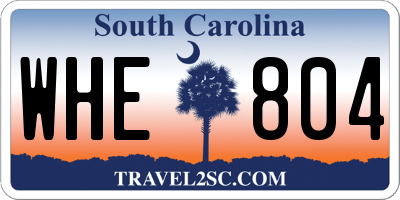 SC license plate WHE804