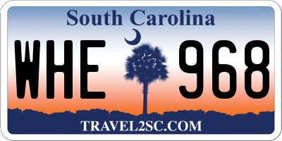 SC license plate WHE968