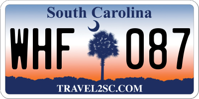 SC license plate WHF087