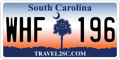 SC license plate WHF196