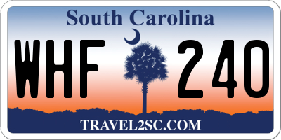 SC license plate WHF240