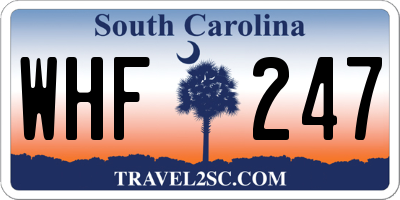 SC license plate WHF247