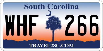 SC license plate WHF266