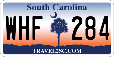 SC license plate WHF284