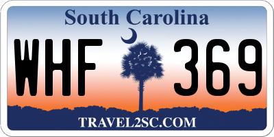 SC license plate WHF369