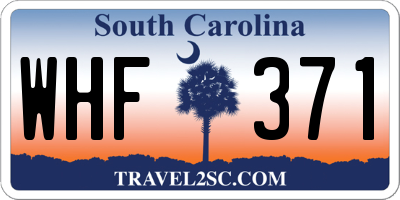SC license plate WHF371