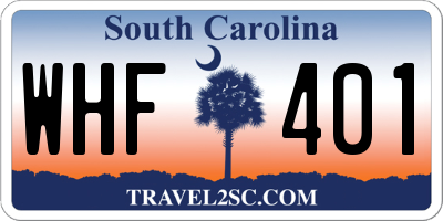 SC license plate WHF401