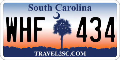 SC license plate WHF434