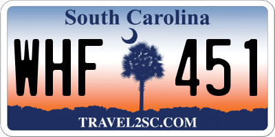 SC license plate WHF451