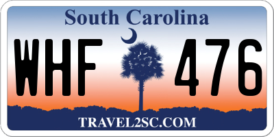 SC license plate WHF476