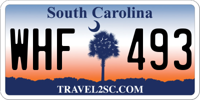 SC license plate WHF493