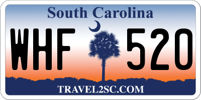 SC license plate WHF520
